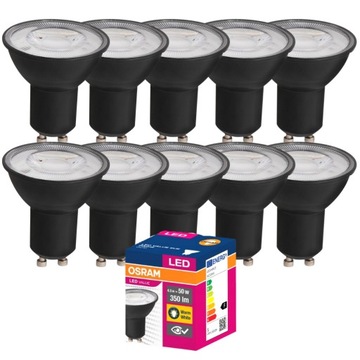 10x Żarówka Czarna LED GU10 6,9W OSRAM zimna 6500K