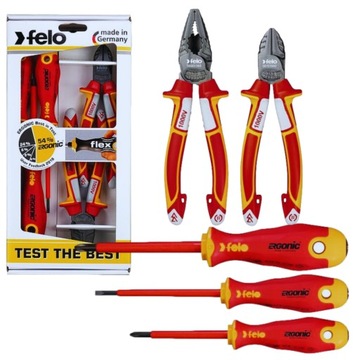 Набор из 3 отверток FELO — ERGONIC VDE 4.0/PH1/PH2 + бокорезы VDE 1