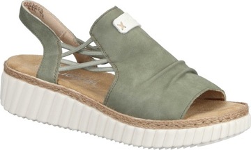 SANDAŁY RIEKER 910243-07 ZIELONY WSUWANE DAMSKIE