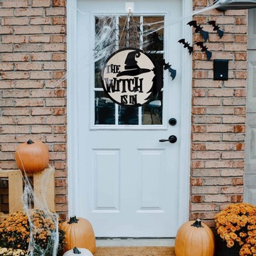 Znak na drzwi Halloween Drewniana dekoracja wisząca na imprezę