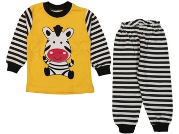 PIŻAMA piżamka KOMPLET żółta ZEBRA - ROZ. 98