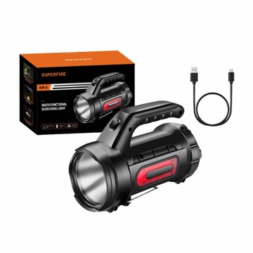 OUTLET SUPERFIRE MOCNA LATARKA AKUMULATOROWA SZPERACZ LED POWERBANK 900 LM