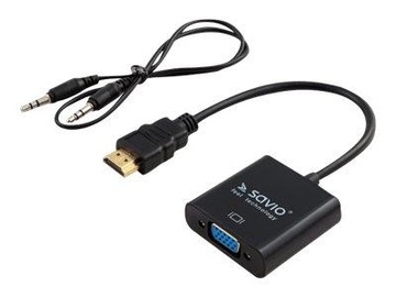 SAVIO CL-23/B SAVIO CL-23/B Adapter HDMI - VGA z dźwiękiem