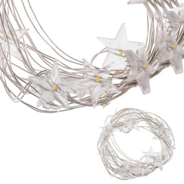 РОЖДЕСТВЕНСКИЕ ОГНИ, ЗВЕЗДЫ, ПРОВОД, 20LED, БАТАРЕИ, 2м