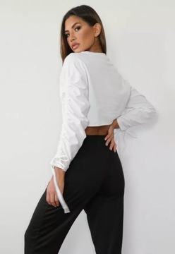 MISSGUIDED BIAŁA KRÓTKA BLUZA ŚCIĄGACZE (32)