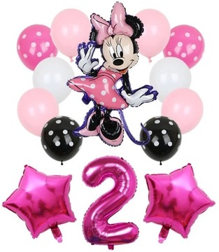 ZESTAW BALONÓW MYSZKA MINNIE MINI DUŻY 14szt M41