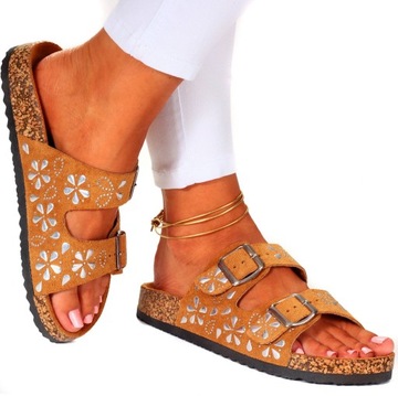 ЖЕНСКИЕ ПРОБКОВЫЕ ШЛЕПАНКИ СО СТИЛЬНЫМИ ПРОФИЛЬНЫМИ ПРЯЖКАМИ