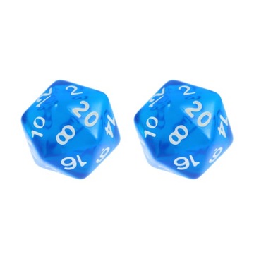 ZESTAW 2 KOSTEK RPG OCZY NIMFY KOŚĆ K20