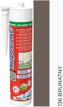 Silikon sanitarny Mapei AC 136 BRUNATNY 310 ml