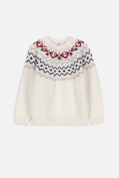 Sweter dziewczęcy zimowy ecru roz.128 Coccodrillo
