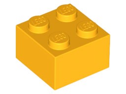 LEGO 3003 brick klocek 2x2 j.pomarańczowy 2szt.