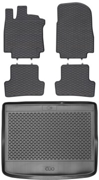 Renault Clio IV Kombi 2012-2019 ZESTAW mata bagażnika + dywaniki gumowe