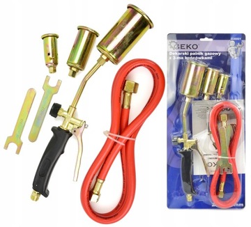 КРОВЕЛЬНАЯ ГАЗОВАЯ ГОРЕЛКА GEKO ДЛЯ ГОРЕНИЯ КРОВЕЛЬНОЙ БУМАГИ + 3 НАСАДКИ 25 35 50M G20001