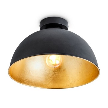 Lampa sufitowa vintage czarno - złota z oprawą E27 60W maks 31 cm