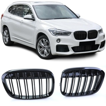 GRILL NERKI BMW X1 F48 CZARNY POŁYSK 15-19