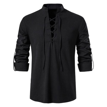 Koszula Męska Casual Przewiewna Lniana Len R.S-XXL
