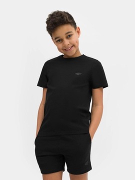 T-SHIRT GŁADKI KOSZULKA 4F JSS23TTSH M291-20S CZARNA 134