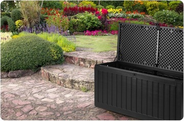 Skrzynia ogrodowa 109 x 51 x 55 cm 270 litrów czarna