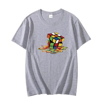 Классические футболки с рисунком Melting Rubik's Cube Game