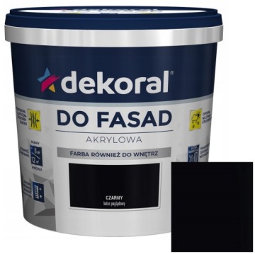 DEKORAL POLINIT FARBA FASADOWA ELEWACYJNA ZEWNĘTRZNA CZARNY 5L