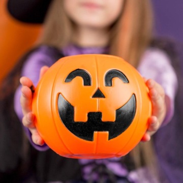 TOREBKA HALLOWEEN WIADERKO POJEMNIK NA CUKIERKI WOREK DYNIA TORBA DEKORACJA