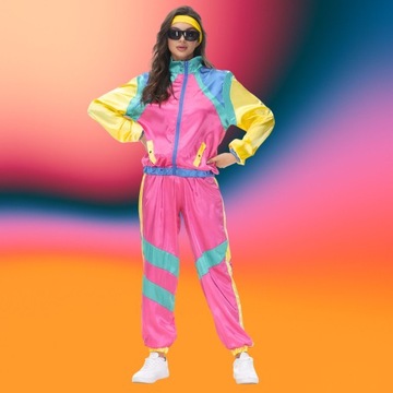 НАряд в стиле дискотека 80-х годов 90-х Фитнес-футболка в стиле ретро-фитнеса XS S