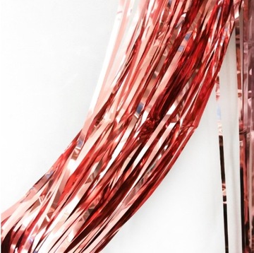 Декоративная занавеска розовая золота фольга