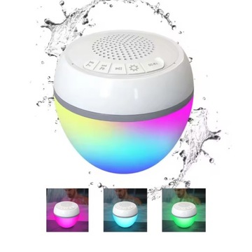 Wodoodporny Głośnik basenowy Bluetooth IP68, LED + Termometr basenowy