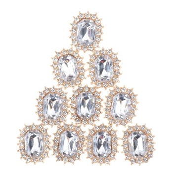 10 szt. Ozdobne guziki ze stopu Rhinestone srebrne