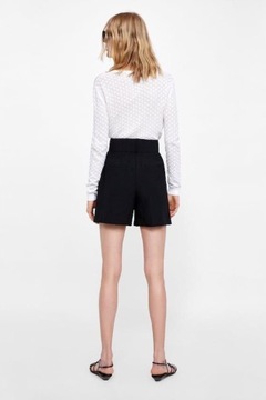 ШОРТЫ БЕРМУДЫ С ПОЯСОМ ZARA 36/S ЧЕРНЫЕ