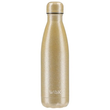 WINK Bottle, Butelka termiczna GLITTER GOLD, bez BPA, 500 ml
