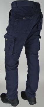 SPODNIE OCIEPLANE r34 Z Paskiem GreyBlue BOJÓWKI Rozciągliwe Różne Rozmiary