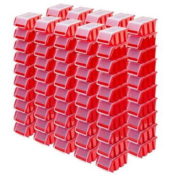 100x Pojemnik magazynowy zamykany Kuweta NPKL6 RED