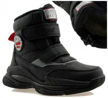 BUTY ZIMOWE CHŁOPIĘCE OCIEPLANE ŚNIEGOWCE RZEPY 27