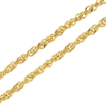 Złoty łańcuszek 585 SPLOT SINGAPUR 40 cm 1,52g modny splot na prezent 14k