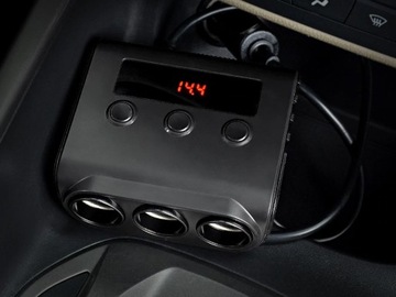 Дистрибьютор 3X розетка LIGER 12-24V 4X USB