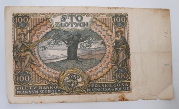 Старая коллекционная банкнота Польша 100 злотых 1934 года.