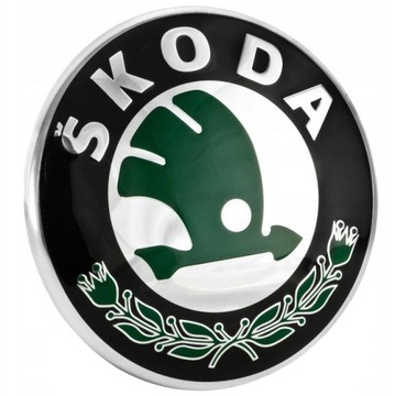 EMBLEMAT ZNACZEK LOGO SKODA na PRZÓD/TYŁ 80mm do FABIA, ROOMSTER, OCTAVIA