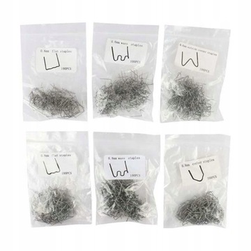 ZSZYWKI 6 RODZAJÓW 600SZT DO ZSZYWACZA PLASTIKU ZGRZEWARKI ZESTAW FALA