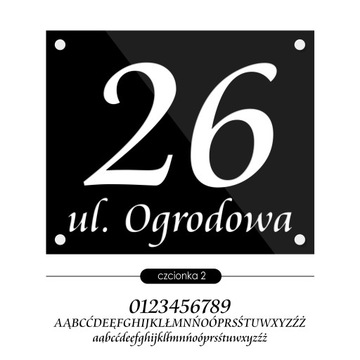 Tablica adresowa adres 3D numer na dom 30x25 czarna do podświetlenia