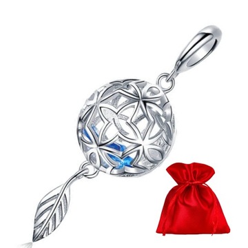 G056 Kula kryształki charms zawieszka srebro 925