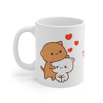 Kubek BUBU LOVES DUDU + imię Walentynki Prezent