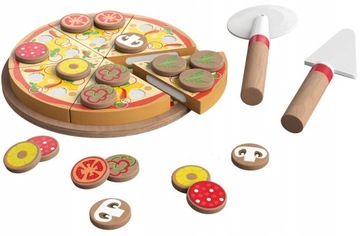 Pizza Drewniana do Krojenia dla Dzieci Nóż Dodatki