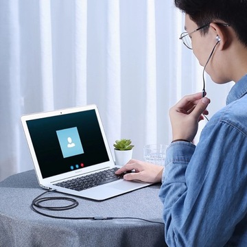 Удлинитель Ugreen AUX, Mini Jack 3,5 мм, 2 м, Синий