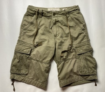 Abercrombie & Fitch A F oryginalne SPODENKI/ BOJÓWKI khaki 6kieszeni W 30