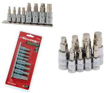 WYKRĘTAKI BITY OBROBIONYCH USZKODZONYCH ŚRUB IMBUS HEX 3-10mm NEILSEN