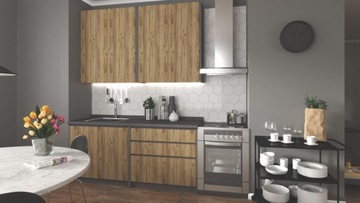IDEA 180 kuchnia zestaw korpus: antracyt, fronty: elegancki design