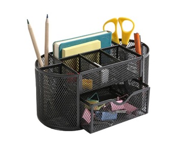 Настольный органайзер для инструментов, большой, металлический, 9 отделений, включая выдвижной ящик.