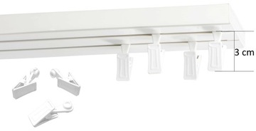 Двойной потолочный карниз ПВХ, 320 см, потолочный рельс II TRACK