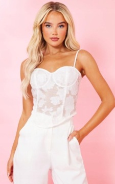 ЖЕНСКИЙ КОРСЕТ PRETTYLITTLETHING БЕЛЫЙ 38 1M6C